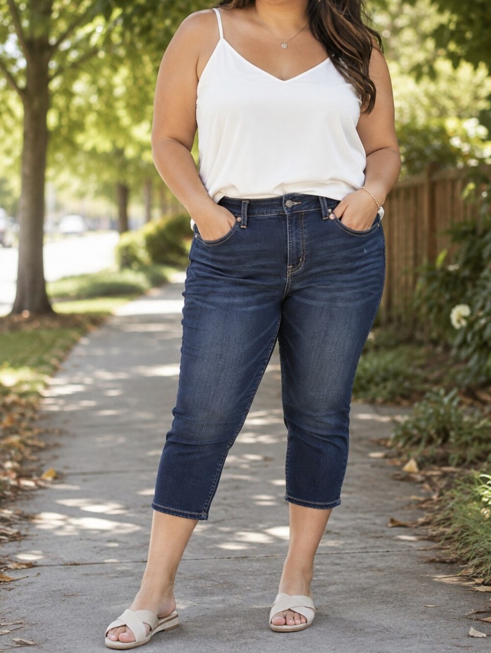 Silver Jeans Co. Suki Mid Capri Dark Wash Stretch Denim Jeans Cropped Y2K Casual